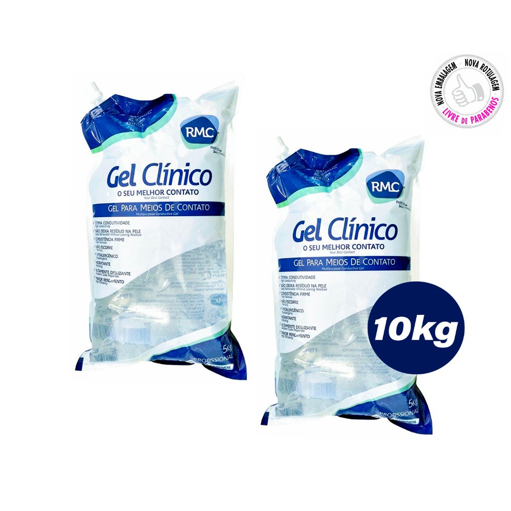 2 Gel Clinico Neutro Para Ultrassom Tens Fes Bag 5kg em Oferta na Shopee