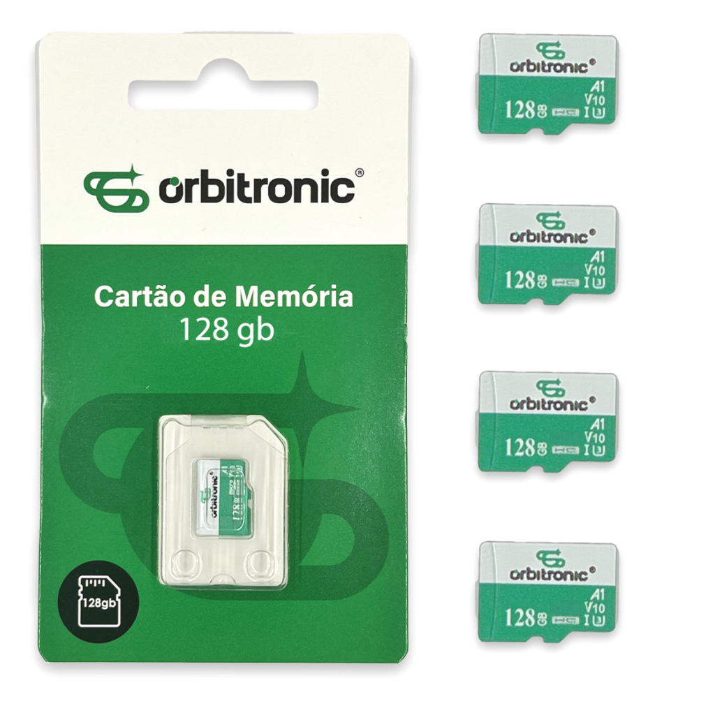 Kit 4 Cartão De Memória 128gb Classe 10 U3 Orbitronic