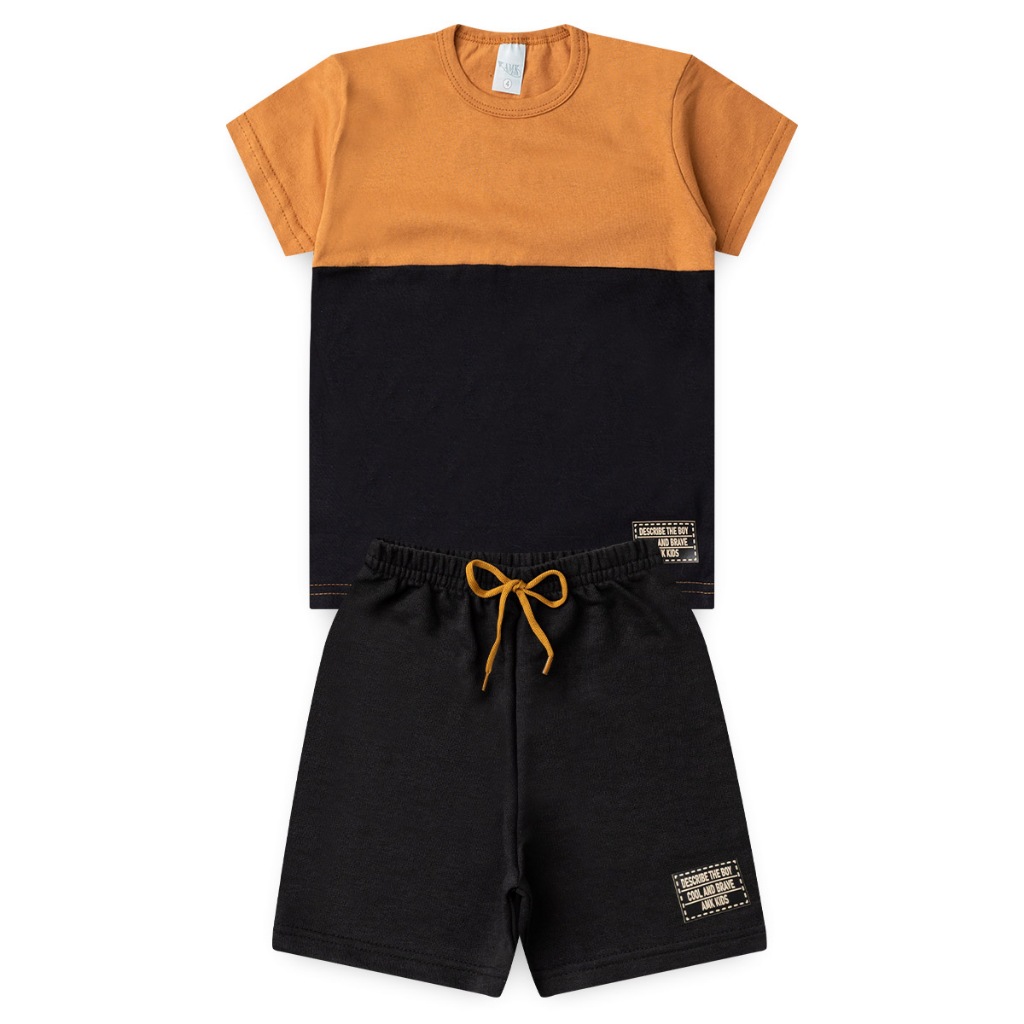 Conjunto Menino Infantil Bermuda e Camiseta Masculina Verão L35 em Oferta na Shopee