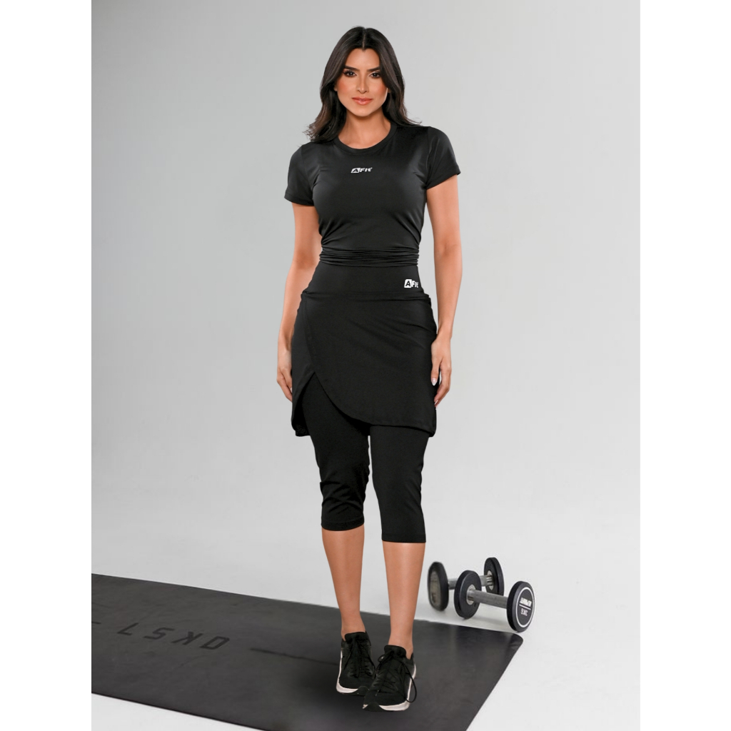 Calça Capri Fitness Moda Evangélica Caminhada Academia Beach tennis Ref.8002 em Oferta na Shopee