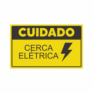 Placa Cuidado Cerca Elétrica Atenção Segurança Trabalho Empresa em Oferta na Shopee
