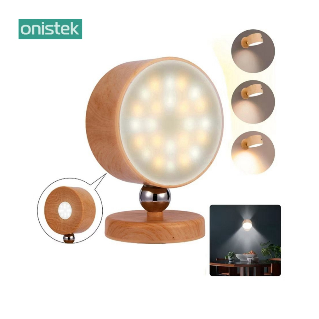 Luminária de Parede Sem Fio 2 Lados Com Imã Arandela Recarregável USB