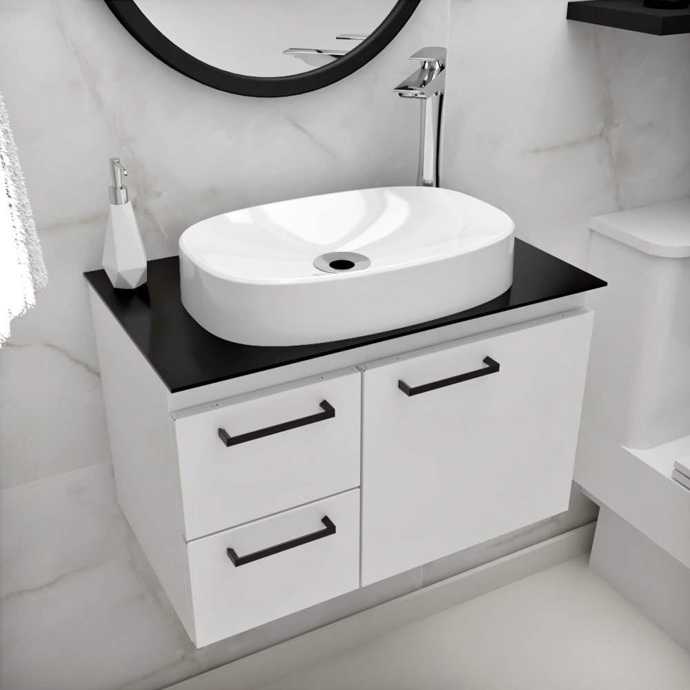 Gabinete Armário Para Banheiro Aço 62x36 Ares Com Cuba De Apoio Beltempo em Oferta na Shopee