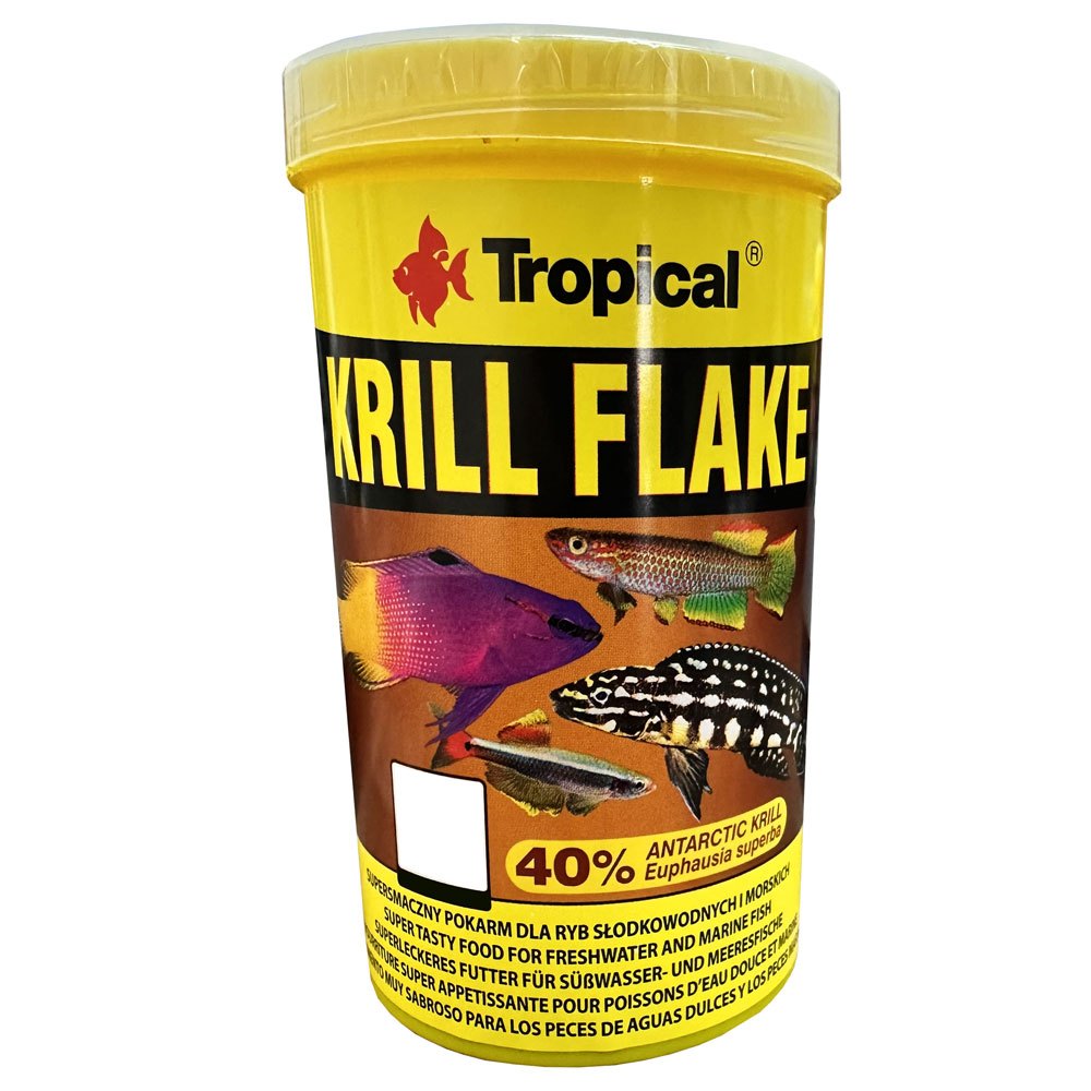 Ração Tropical Krill Flakes 100g Peixes Marinhos e Água Doce