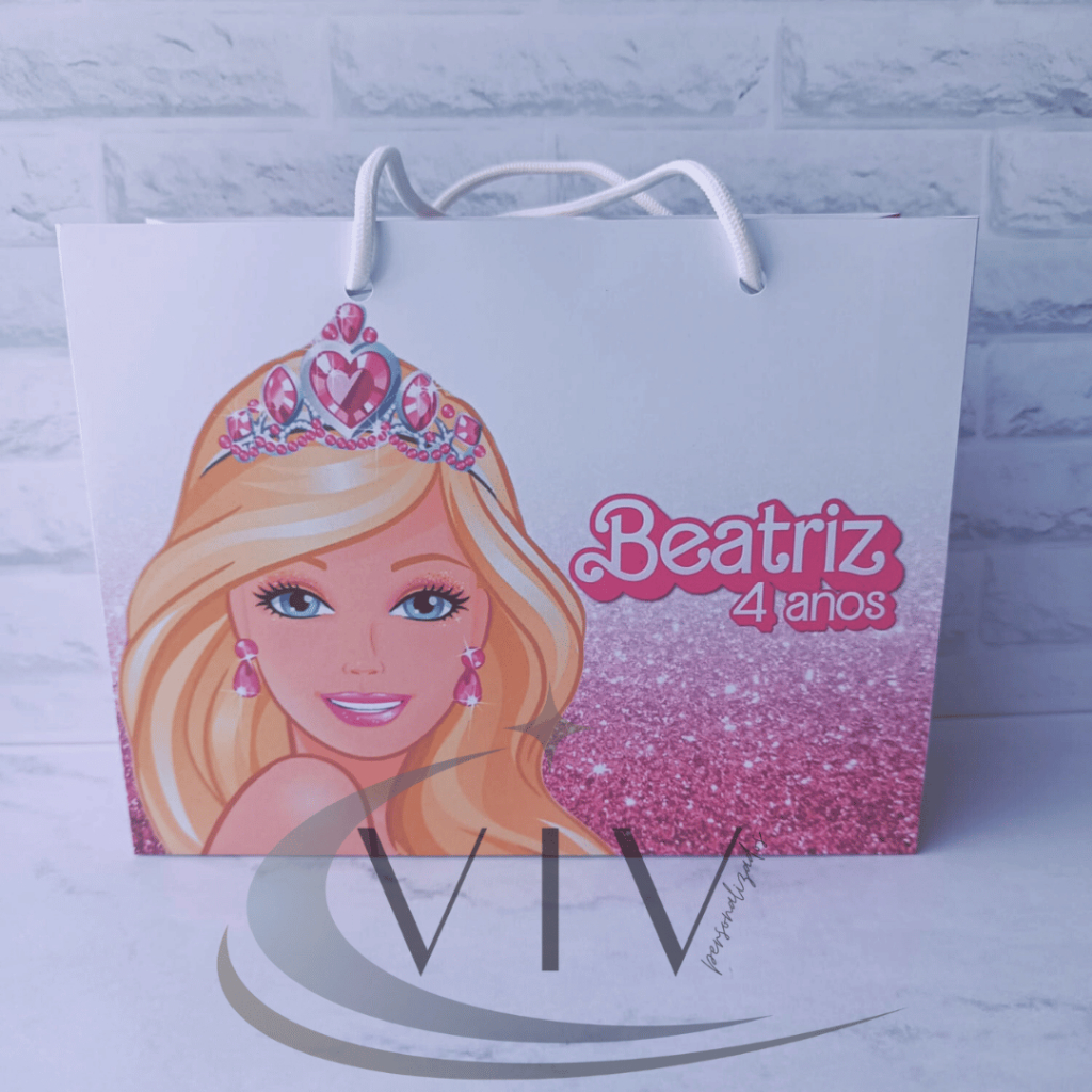 Sacolinha Barbie Brilho Personalizada JÁ MONTADA - 20x6x16cm - lembrancinha | mimo | aniversário