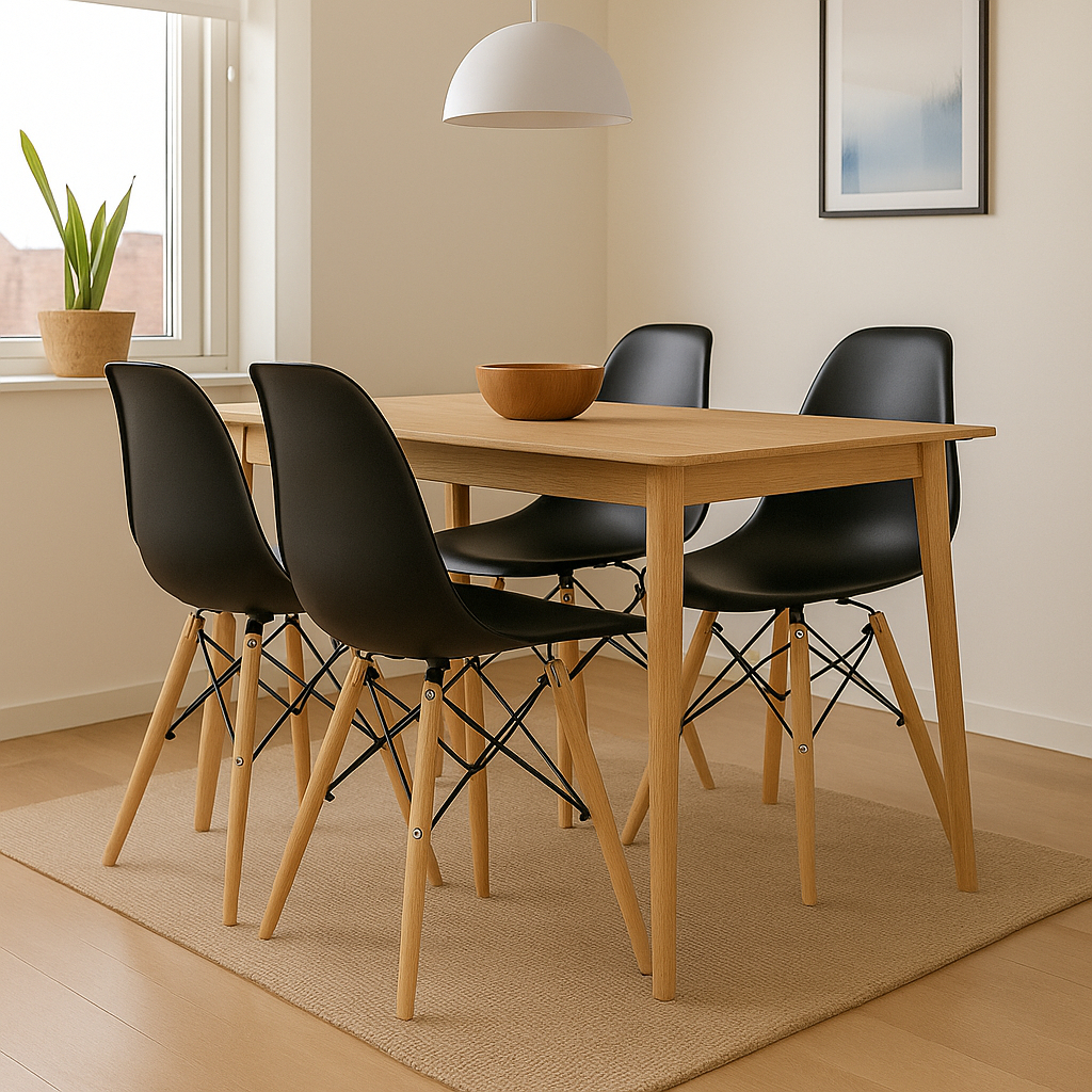 Cadeiras Jantar Charles Eames Eiffel Wood Design escritório jantar