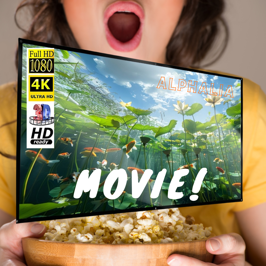 Tela de Projeção 16:9 Anti-Luz – 84" a 150" com Borda Preta e Furos de Fixação para Home Theater em Oferta na Shopee