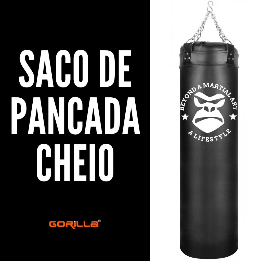 Saco de Pancada 120Cm CHEIO Gorilla Profissional Treino Boxe Muay Thai Saco de Pancada 120Cm CHEIO Gorilla Profissional Treino Boxe Muay Thai