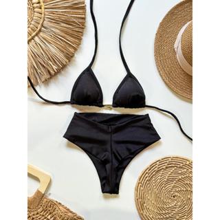 Biquíni Cortininha Feminino Semi fio com Bojo Removível Cintura Alta Calcinha Modeladora Plus Size em Oferta na Shopee