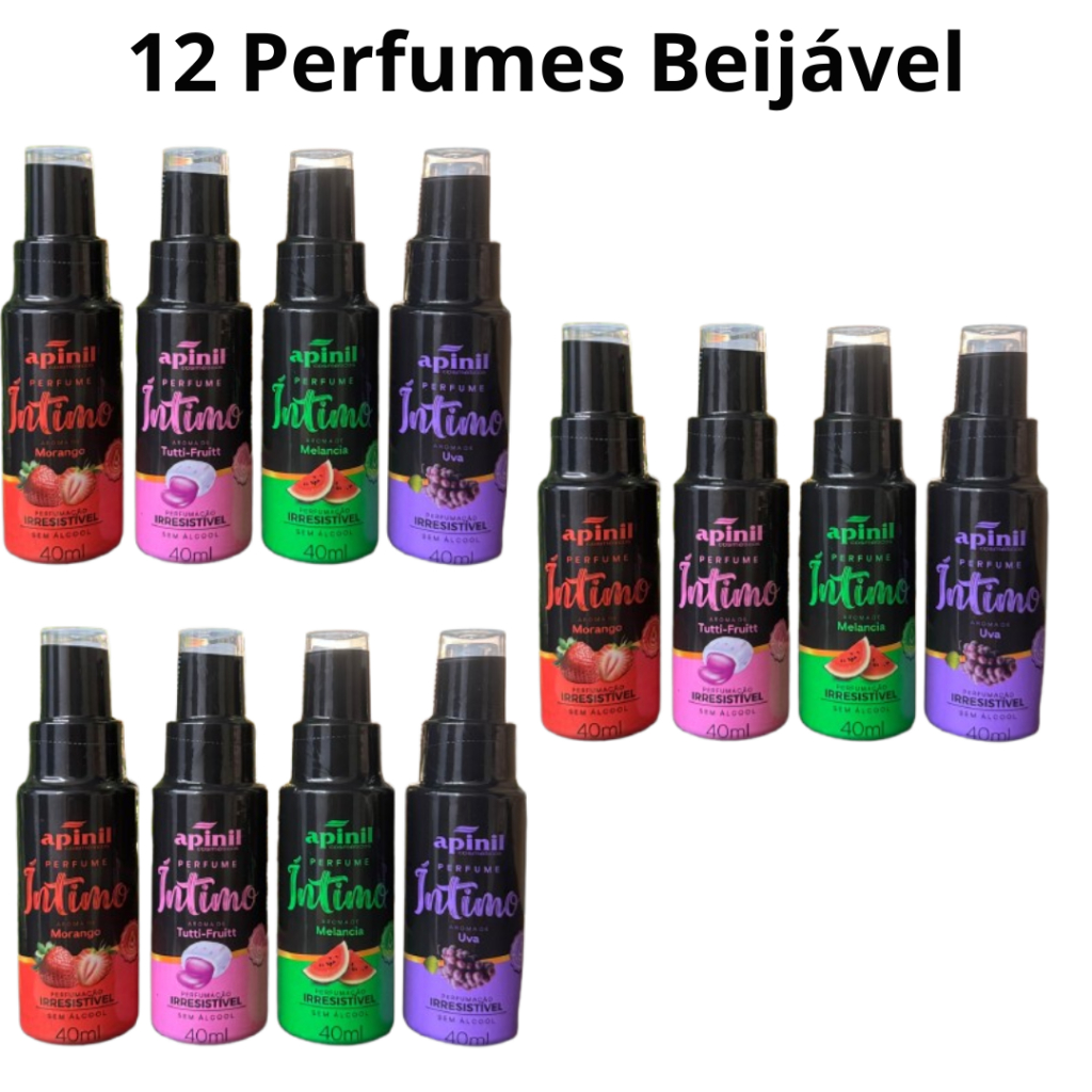Perfume Íntimo Beijável Apinil Kit com 12 unidades