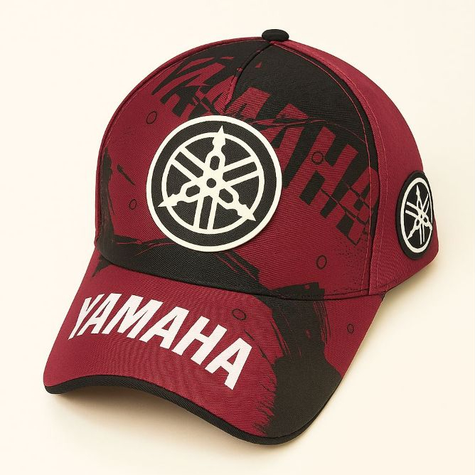 Boné Yamaha Motorsport Masculino Aba Curva Moto Estilo Trucker Bordado Ajustável Premium