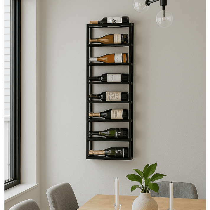 Adega Barzinho Suporte de Vinho 8 Garrafas Bebidas Suspenso Vertical Industrial Sofisticada