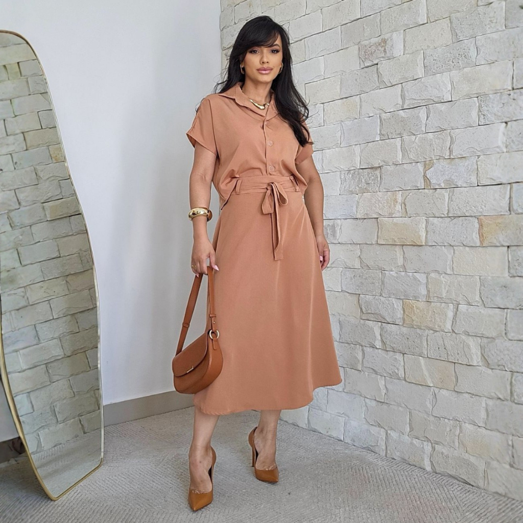 Conjunto Elegante Saia Midi e Blusa Tecido Alfaiataria Premium em Oferta na Shopee