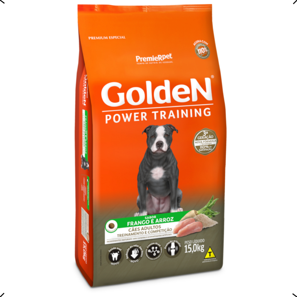 RAÇÃO GOLDEN POWER TRAINING ADULTO 15KG