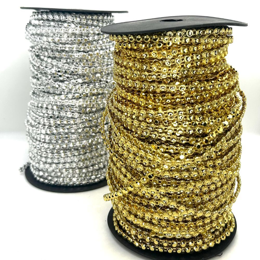 Aljofre Dourado Bolinha Achatada ABS 4mm Artesanato e Confecção