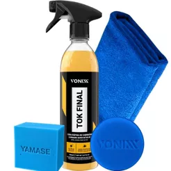 Cera Líquida Carnaúba Proteção Brilho Intenso Pintura Automotiva Tok Final Aplicador Vonixx Pano Microfibra