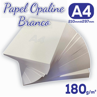 Papel Opaline 180g A4 Pacote com 100 Folhas OffSet Branco Folha lisa 210x297mm Laser e Jato de tinta em Oferta na Shopee