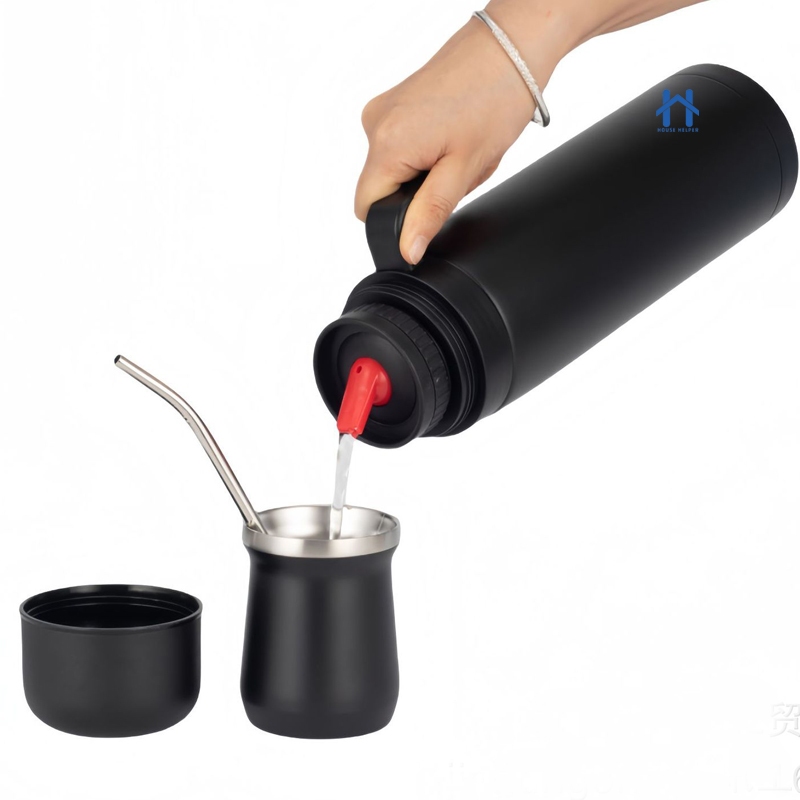 Copo Cuia Térmico para Tereré e Chimarrão com Bomba 260 ml Aço Inox Parede Dupla Sem Tampa
