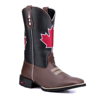 Bota Texana Masculina Em Couro Bordada Cano Longo