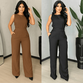 Conjunto Feminino Social Duna Mulher Elegante Blusa Regata e Calça Pantalona Moda Mulher Verão Promoção em Oferta na Shopee