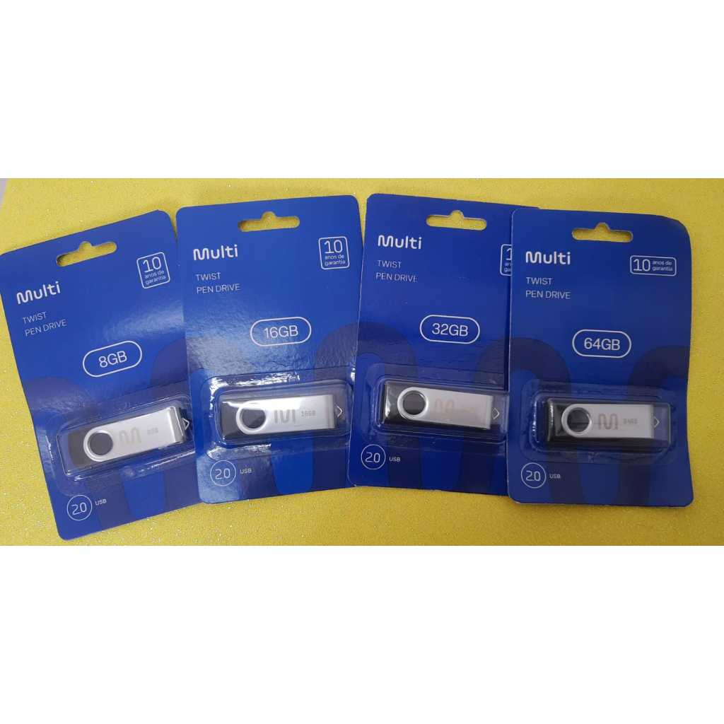 Pendrive Multilaser Twist USB 2.0 Preto