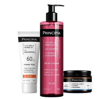 Principia Kit Rotina Diária Pele Sensível c/ Gel de Limpeza GL-03 + Creme Hidratante CH-0…