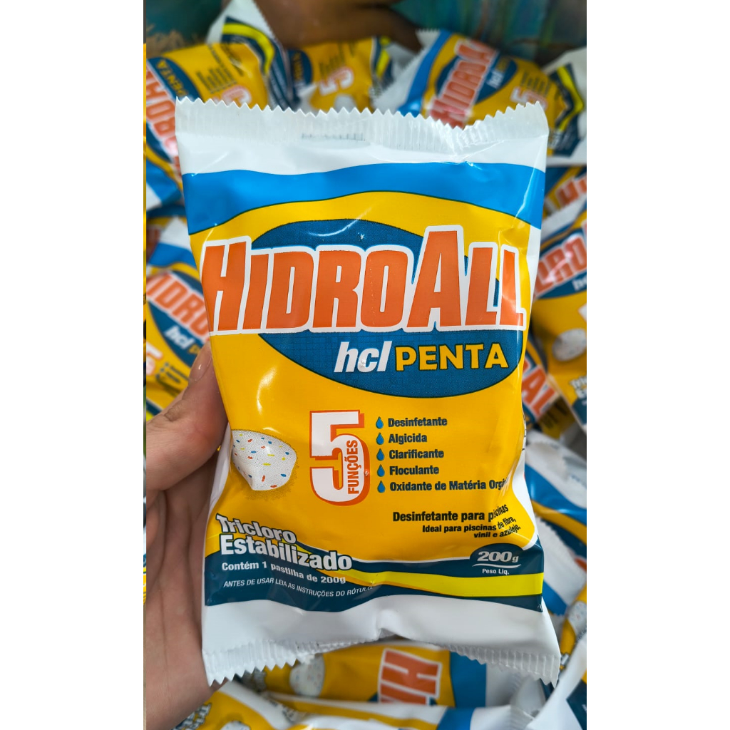 Kit 20 Pastilhas Para Piscinas Hidroall HCL 5 em 1. em Oferta na Shopee