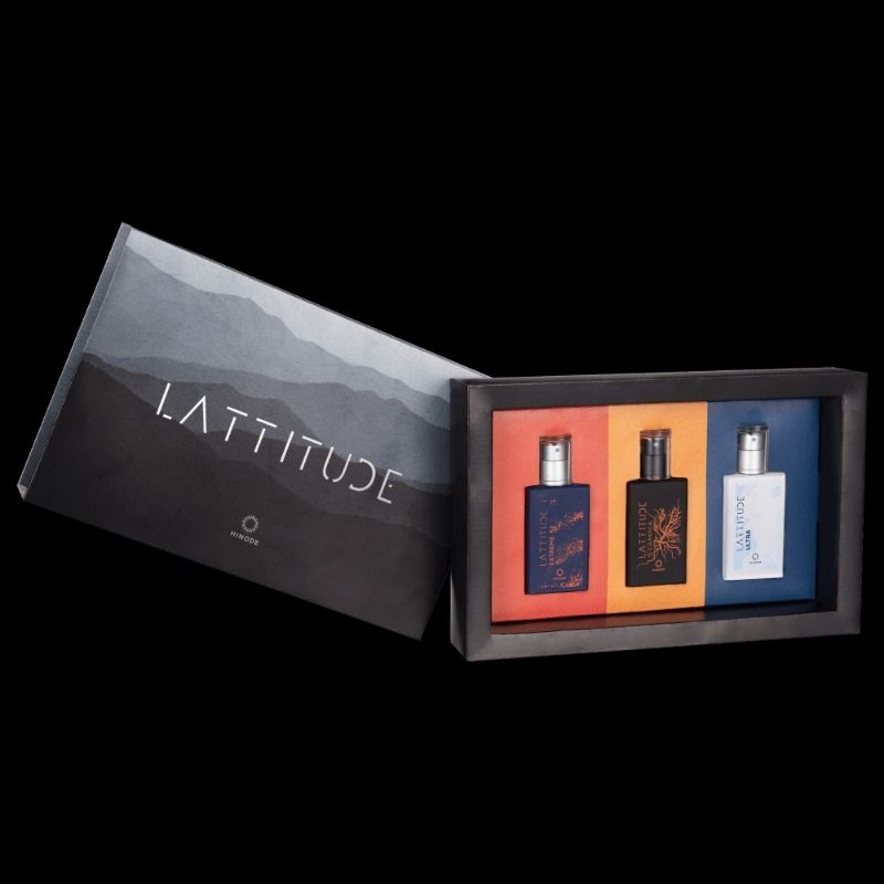 Presente de Natal kit com 3 miniaturas perfumes Masculinos Lattitude Hinode