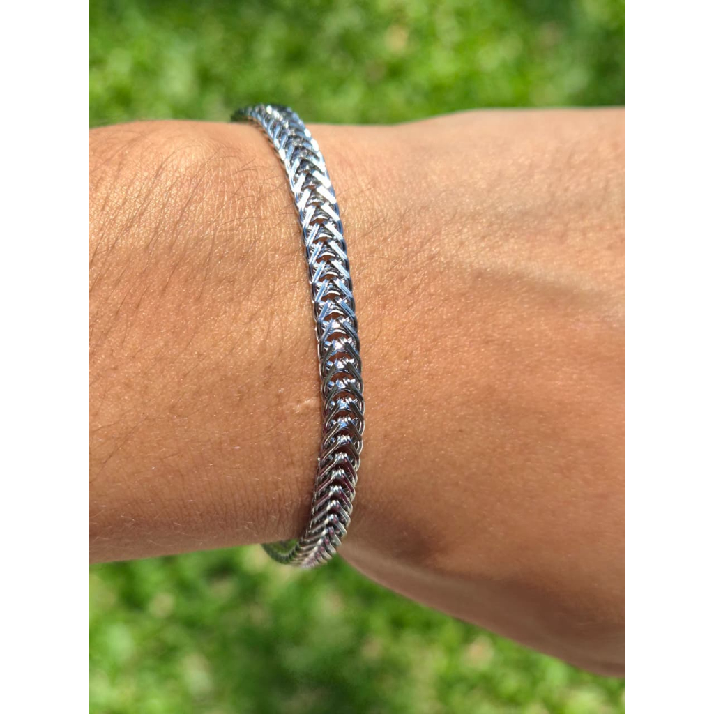 Pulseira Feminina Inox Prata – Modelo Corrente Luxo – Aço Inoxidável Antialérgico