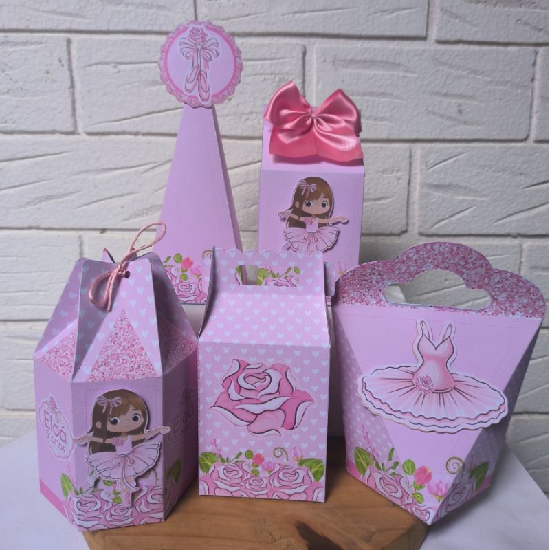 Personalizados BAILARINA no PEGUE E MONTE - Kit Caixas Decoração Lembrancinhas  Aniversário Caixinhas Personalizadas
