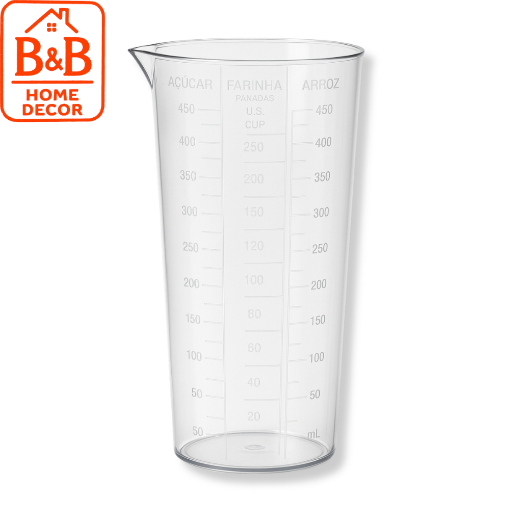 Copo Graduado Medidor/Dosador de 500ml Gramas com Graduação Multiuso Em Relevo Material Premium