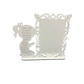 10 Porta retrato em mdf branco batizado, anja menina em Oferta na Shopee