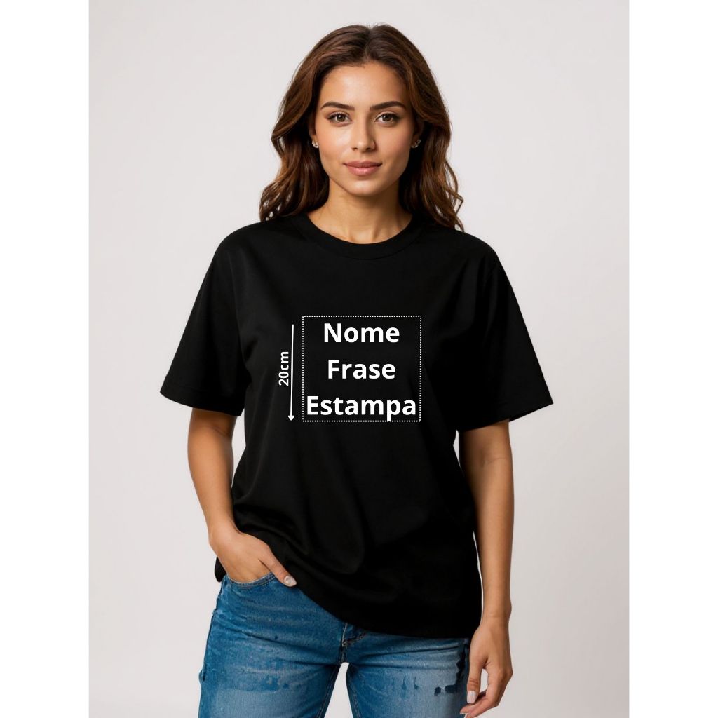 Camiseta Personalizável 22cm – Crie sua Estampa Exclusiva! Uniformes / looks / presentes criativos em Oferta na Shopee