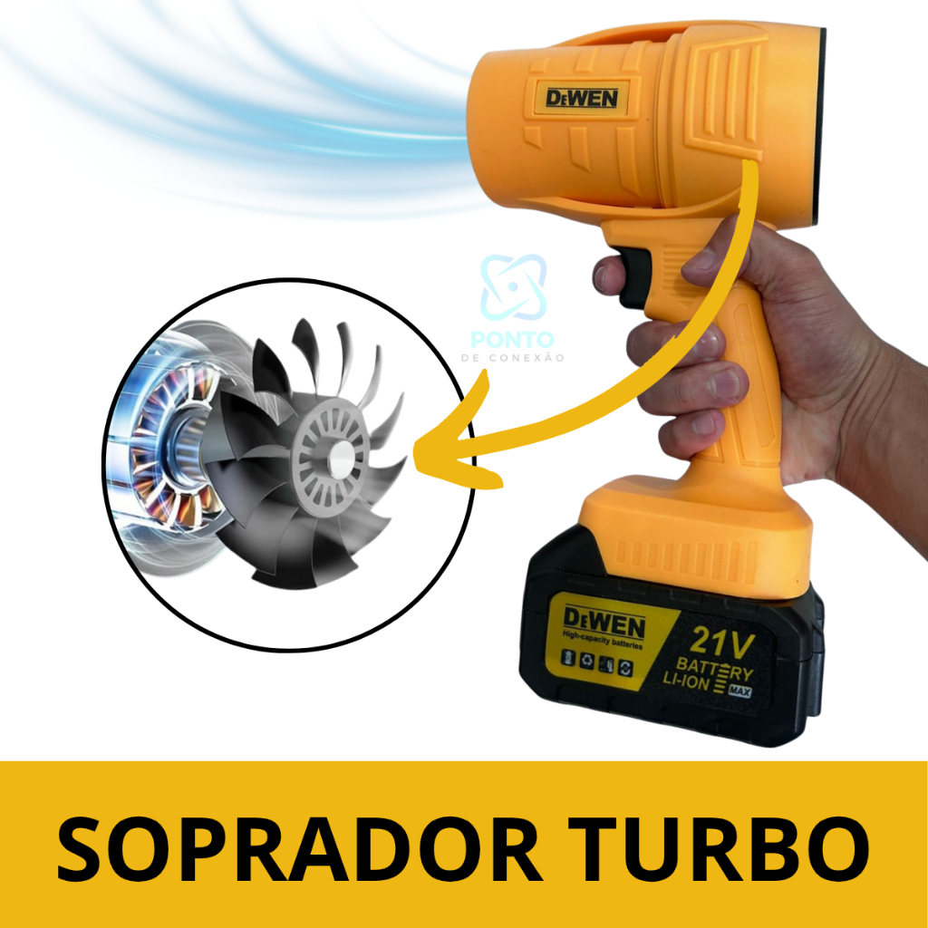Ventilador Soprador De Ar Turbo 5700 RPM Sem Fio Portátil - Envio Imediato no Mesmo Dia