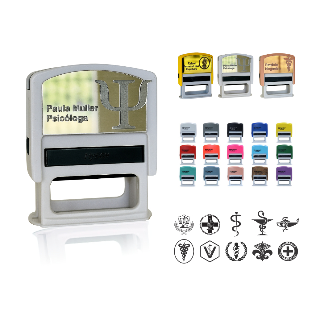 Carimbo personalizado com placa espelhada 3D - Enviar os dados no chat - Automático