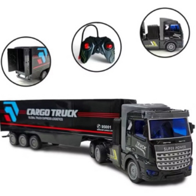 Caminhão Carreta Baú Controle Remoto Recarregável Brinquedos de Menino