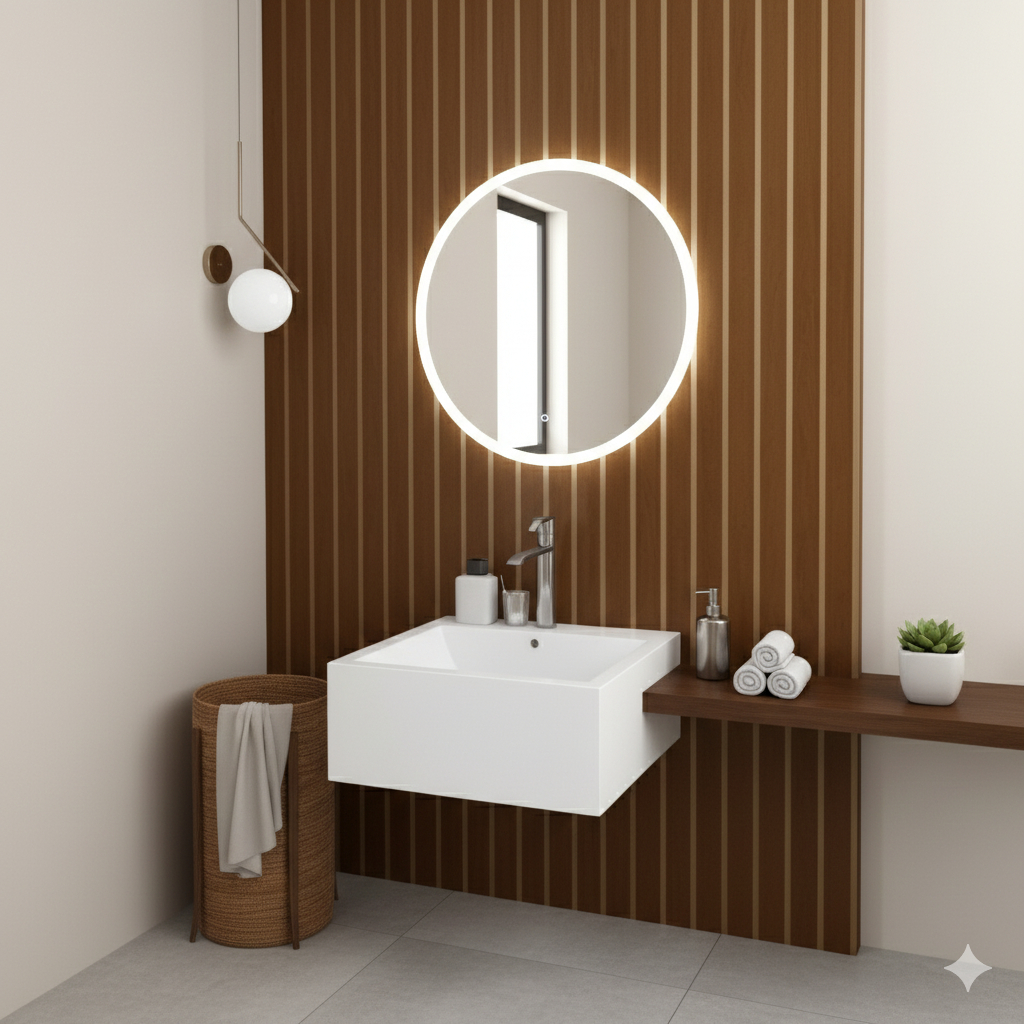 Kits Revestimentos Ripados Placa Painel Decorativo MDF 45x11cm Casa Parede Luxo Moderno