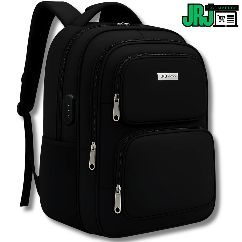Mochila Confortável Antifurto c/ Senha Impermeável Notebook 17 pol c/ Saida p USB e Fone Reforçada