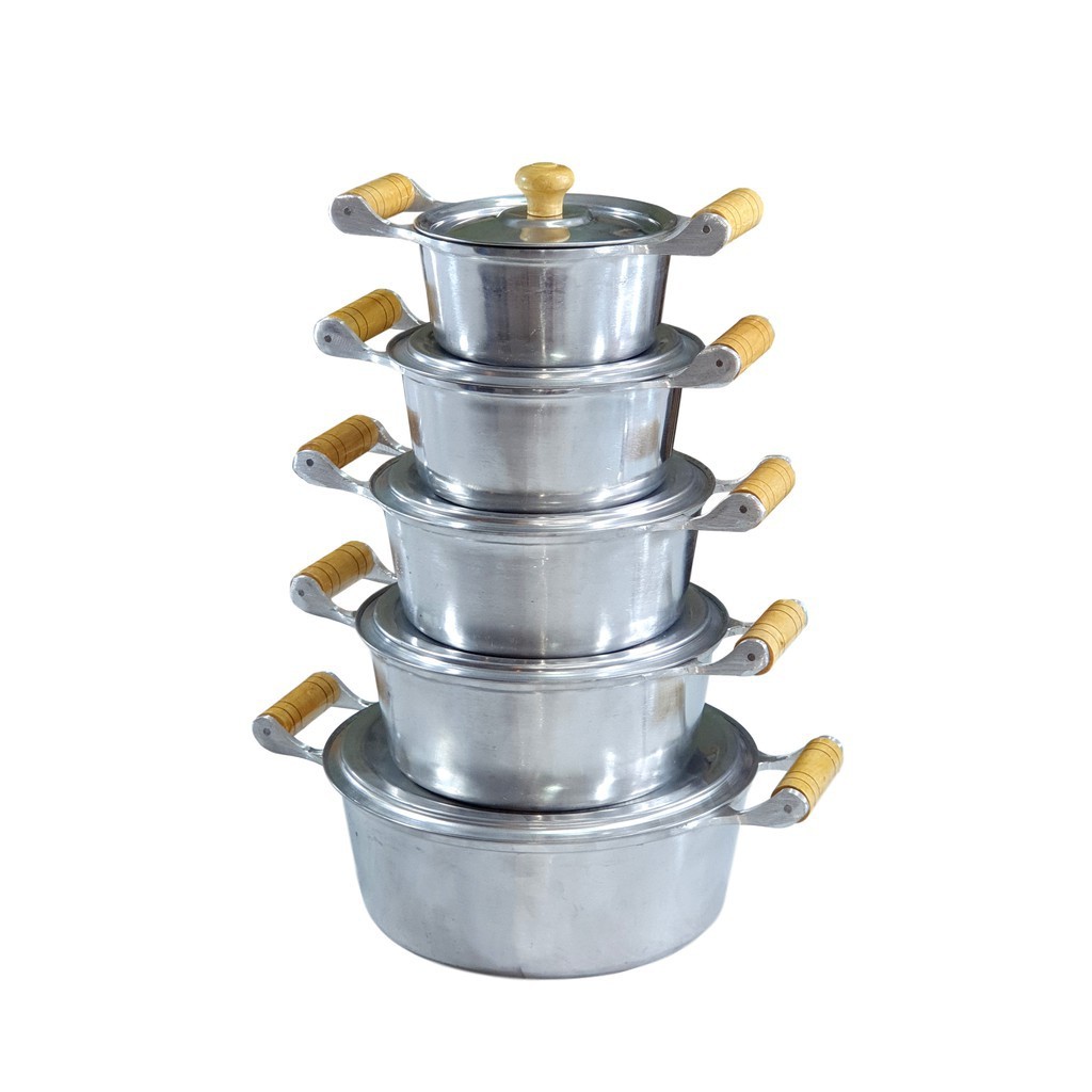 Jogo Panela Aluminio Batido Fundido Grossa Conjunto com 5 Peças