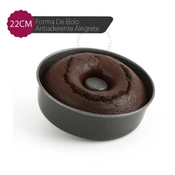 Forma De Bolo Antiaderente Alegrete Cinza 22 Cm