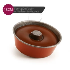 Forma De Pudim Antiaderente Vermelha Alegrete 18 Cm