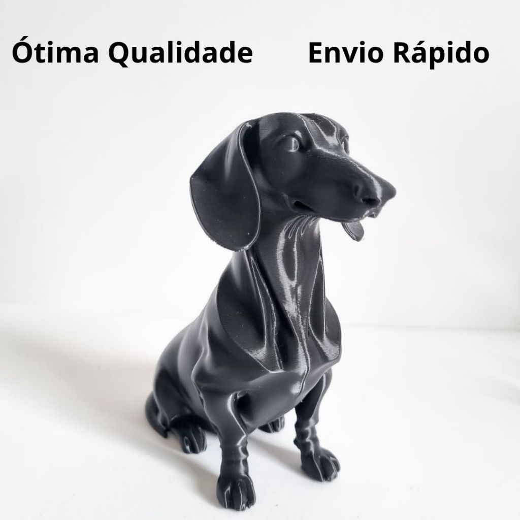 Cachorro Salsicha Decorativo | Estatueta Dachshund 3D | Enfeite Moderno Ótima Qualidade Envio Rapido