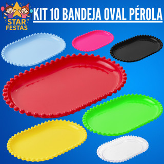 Kit 10 Bandeja Ovál Pérola