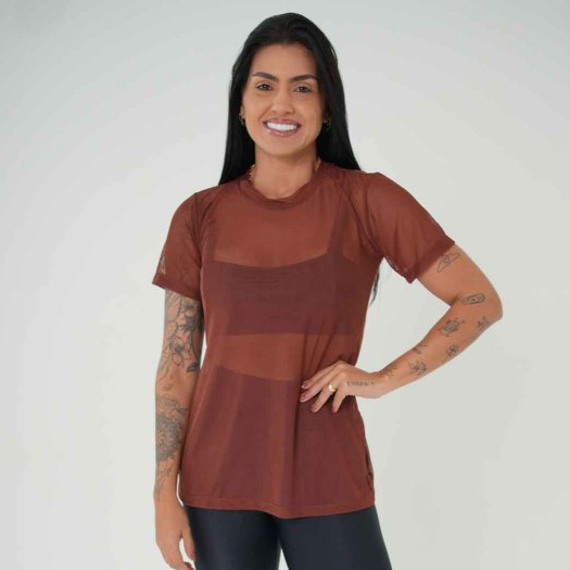 Blusa De Tule Academia Fitness em Oferta na Shopee
