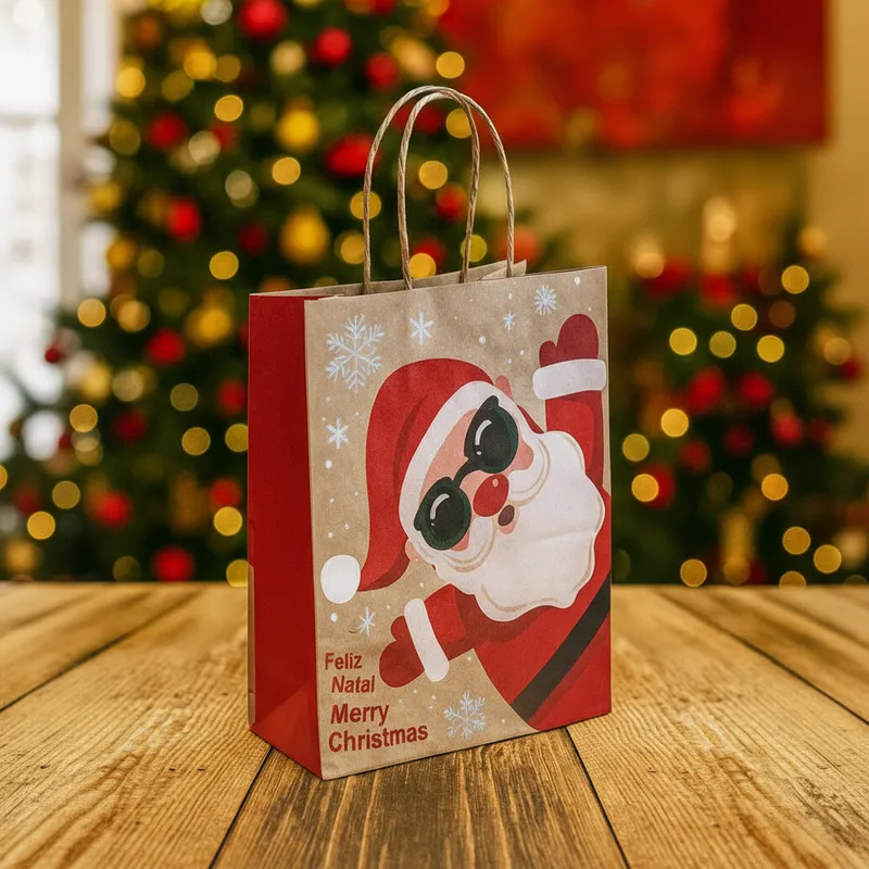 30 SACOLAS NATAL KRAFT NOEL 2023 17,5X8,5X21,5CM 6802 (LC) NATAL 2025 (CHOCO) · foto 2