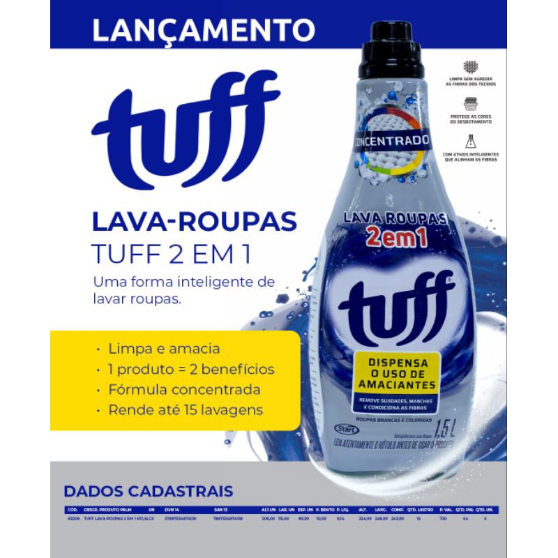LAVA ROUPAS 2EM1 1,5L - TUFF em Oferta na Shopee