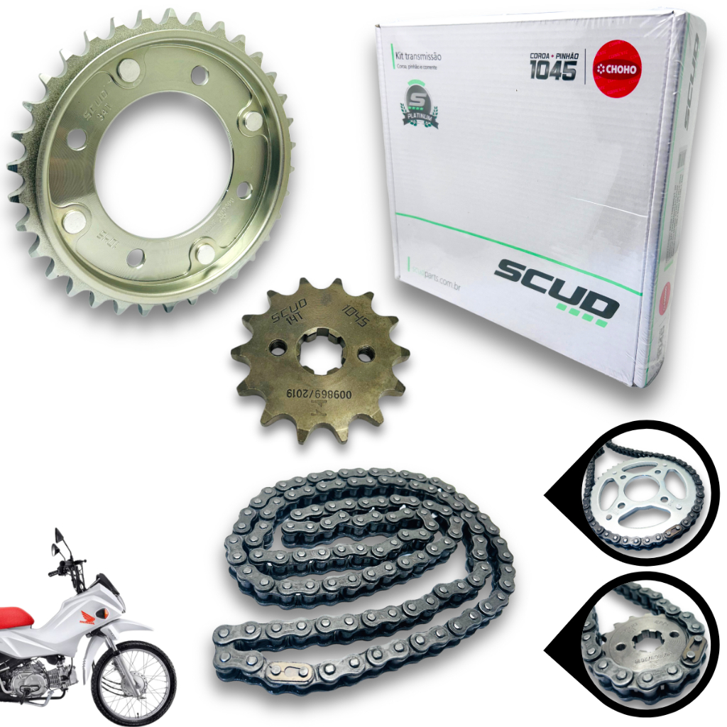 Kit Relação Pop 110i 2016 2017 2018 2019 2020 Até 2023 Scud - Prateado em Oferta na Shopee