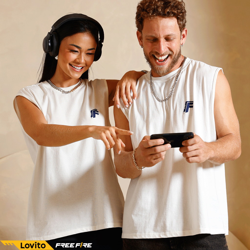 Lovito x Free Fire Regata  Unissex Casual Estampada LB1196BRL1226 em Oferta na Shopee