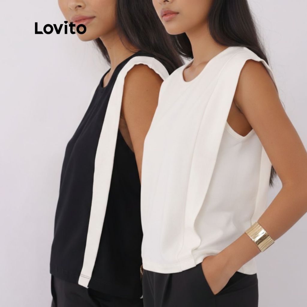 Lovito Regata Casual Lisa Feminina LB890BRL920 em Oferta na Shopee