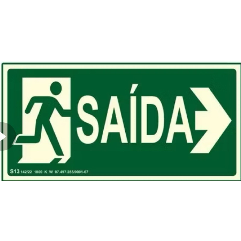 Placa de Sinalização “SAÍDA” – Emergência / Segurança